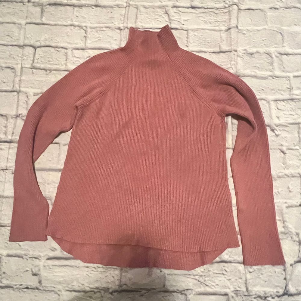 Calvin‎ Klein Dusty Rose Ribbed Mock Neck Sweater Casual Long Sleeve Knit Top